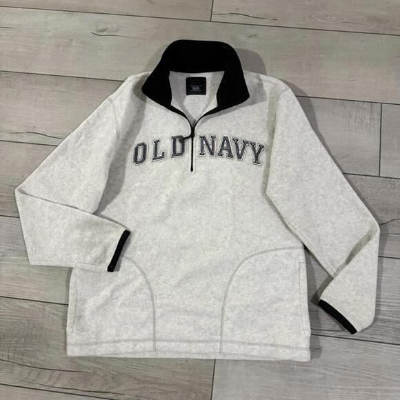 Old Navy Y2K Classic Fleece Quarter Zip Pullover Black Trim Size M Vintage Skate - Picture 1 of 8